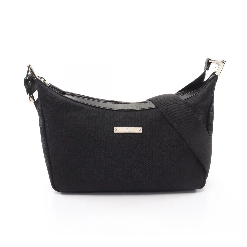 GUCCI Authentic Black Leather Shoulder Bag